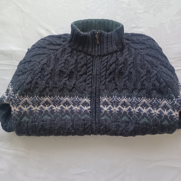 INIS CRAFTS MERINO WOOL ZIP SWEATER NWT LARGE - Picture 16 of 16